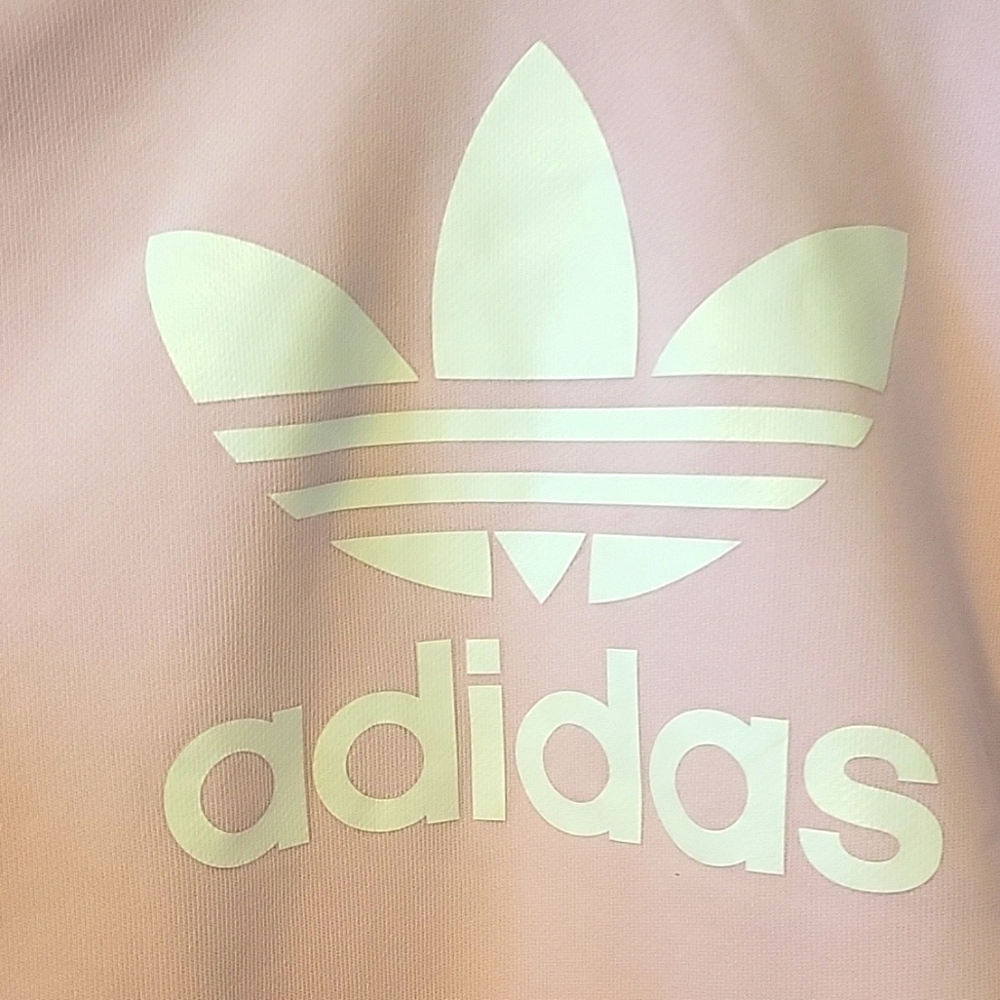 L BABY PINK ADIDAS HOODIE